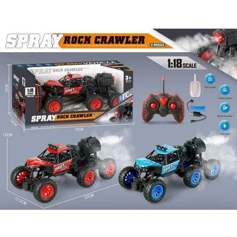 1:18 Scale Spray Rock Crawler 6-Wheel Remote Control Car